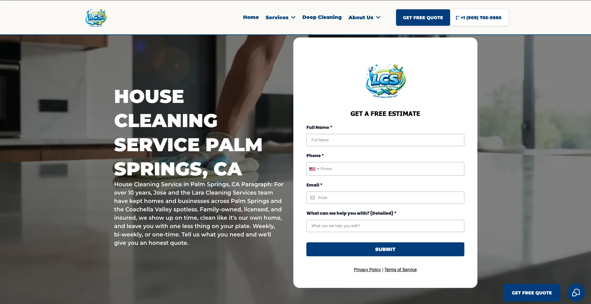 Lara Cleaning Services website
